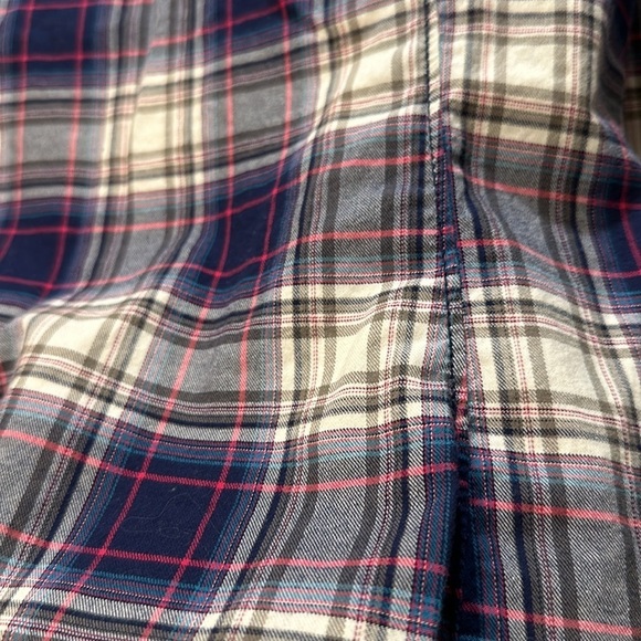 Esprit Western Cotton Blue Whit Pink Plaid Snap Button size M - Picture 10 of 14